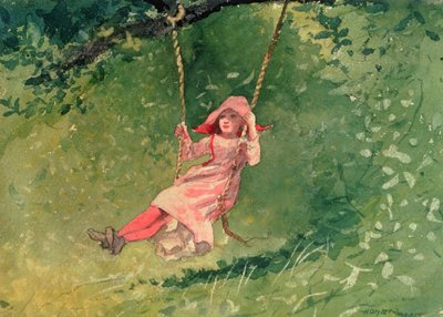 Mädchen auf einer Schaukel von Winslow Homer