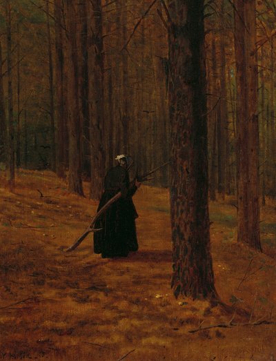 Alte Frau sammelt Reisig, 1865 von Winslow Homer