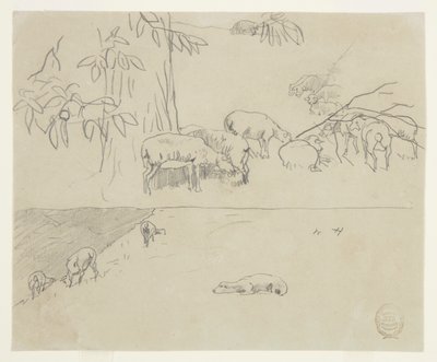 Schafe beim Grasen von Winslow Homer