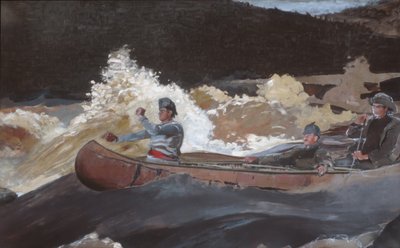 Die Stromschnellen hinunterfahren, Saguenay River, 1905-10 von Winslow Homer