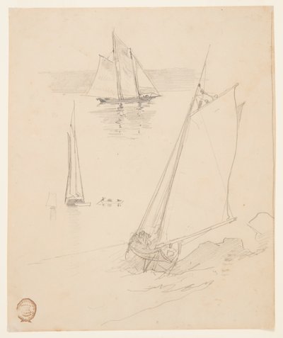 Drei Skizzen von Schonern von Winslow Homer