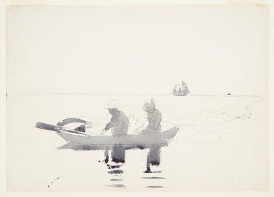 Zwei Figuren in einem Ruderboot von Winslow Homer