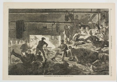 Winterquartiere im Lager—Das Innere einer Hütte von Winslow Homer