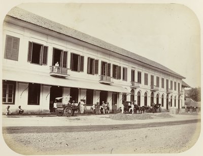 Handelshäuser in Batavia am Pasar Pisang von Woodbury and Page
