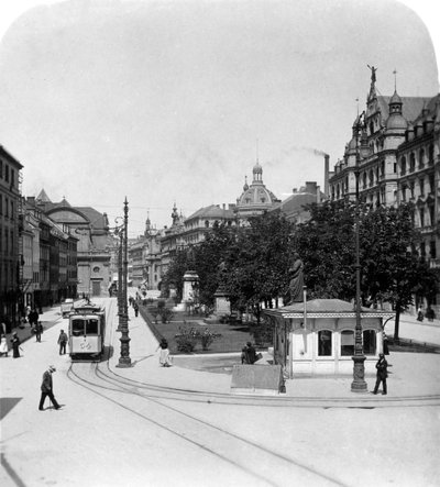 Promenadeplatz in München, Deutschland, ca. 1900er Jahre von Wurthle and Sons