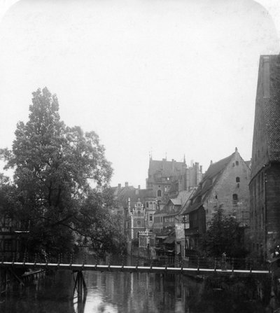 Der Pegnitz-Fluss, Nürnberg, Deutschland, ca. 1900er Jahre von Wurthle and Sons