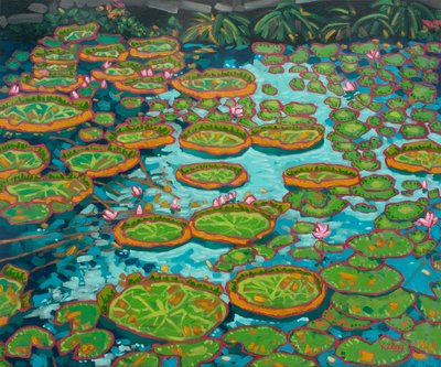 Seerosen-Teich Blau, 2023 von Yue Zeng