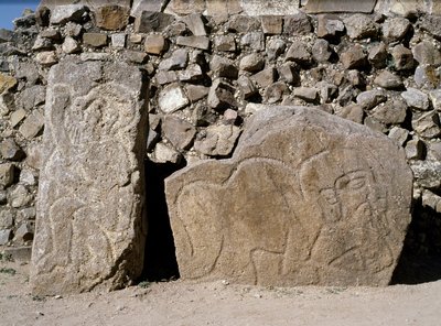 Ansicht der Stelea der Danzantes von Zapotec Zapotec