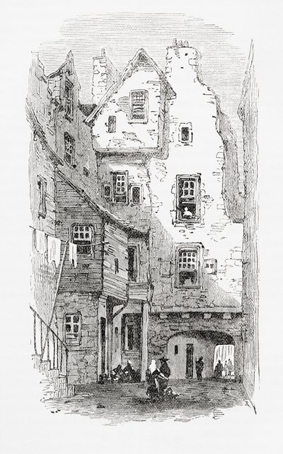 Eine alte Gasse, Canongate, Edinburgh, Schottland von . .