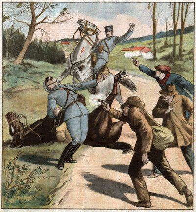 Gendarmen angegriffen von Ferdinand Georg Waldmuller