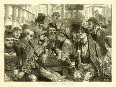 Die Absinthtrinker, Paris 1872 von Frederick (attr. to) Barnard