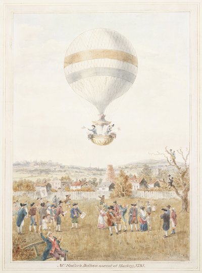 Sadlers Ballonaufstieg von Hackney von Frederick (attr. to) Barnard