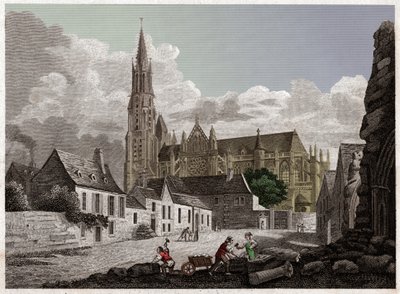 Die Kathedrale von Senlis (Gravur) von . .