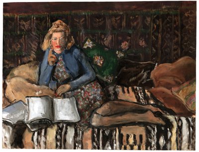 Frau beim Lesen, ca. 1940-1950 von . .
