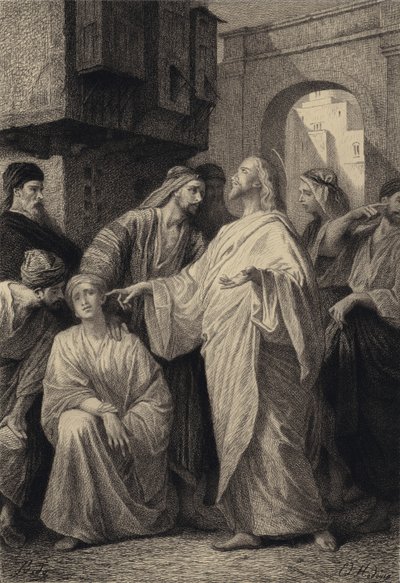 Jesus heilt den Tauben von after Albert Robida