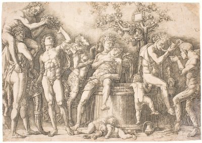 Bacchanal am Weinfass von after Andrea Mantegna
