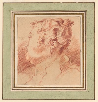 Studie eines Frauenkopfes von after Antoine Watteau