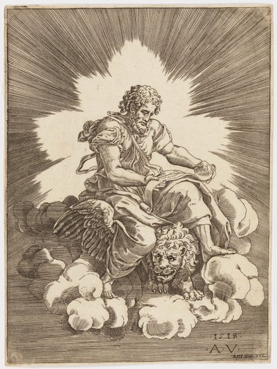 Heiliger Markus, auf einem Löwen sitzend von after Giulio Romano