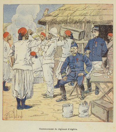 Quartier des Algerien-Regiments von after Louis Charles Bombled