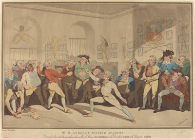 Mr. H. Angelos Fechtakademie von after Thomas Rowlandson