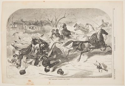 Die Schlittenfahrt – Der Umsturz von after Winslow Homer