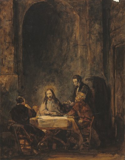 Christus in Emmaus von attributed to Benjamin West