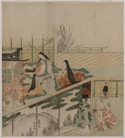 Hofdamen machen Puppen von attributed to Kubo Shunman