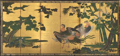 Phönixe und Paulownien von attributed to Tosa Mitsuyoshi