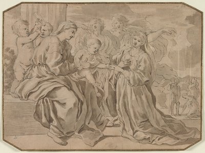 Mystische Hochzeit der Heiligen Katharina von copy after Nicolas Poussin