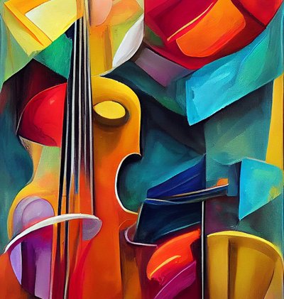 Symphonie Gemälde der Violine, Druckbare digitale Kunst von F. Abderrahim