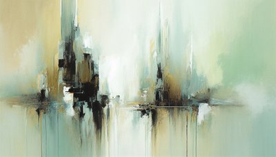 Abstrakte horizontale Leinwandmalerei von F. Abderrahim