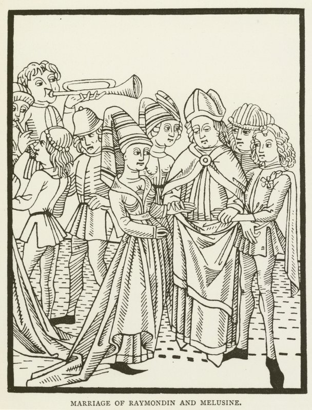 Hochzeit von Raymondin und Melusine (Stich) von (after) English School