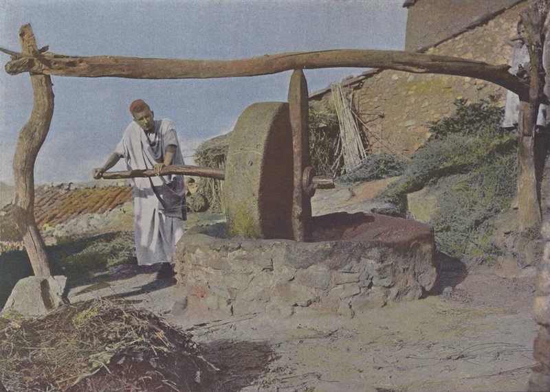 Die arabische Mühle (Farbfoto) von (after) French Photographer