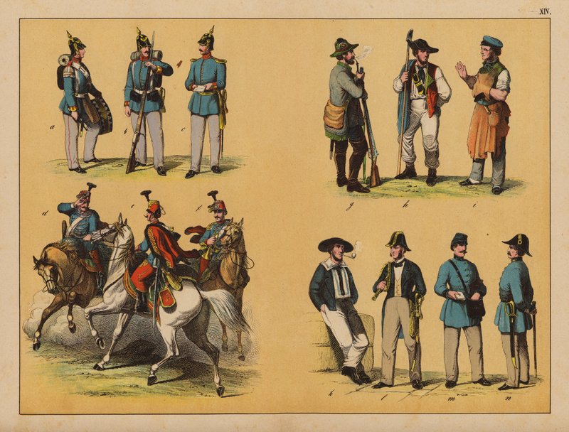 Berufe der Männer (Farblithografie) von (after) German School