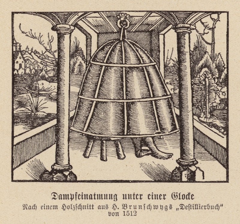 Dampfinhalation unter einer Glocke von (after) German School