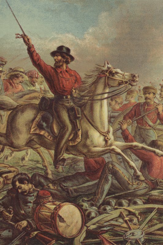 Garibaldi erobert vier französische Kanonen in Rom von English School