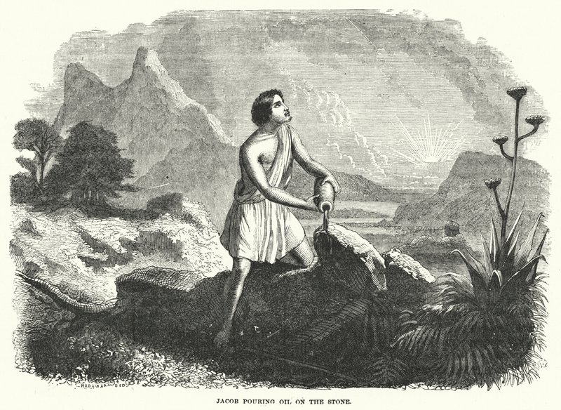 Jakob gießt Öl auf den Stein von English School