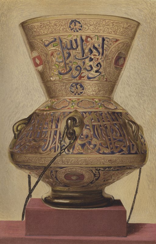Lampe für eine Moschee, Arabisch, 14. Jahrhundert von English School