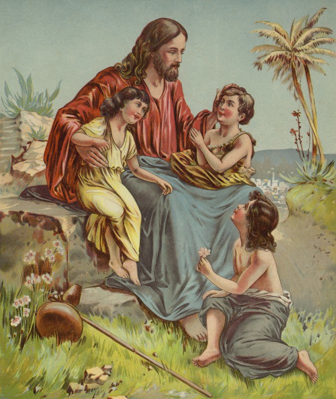 Jesus Christus mit Kindern von European School