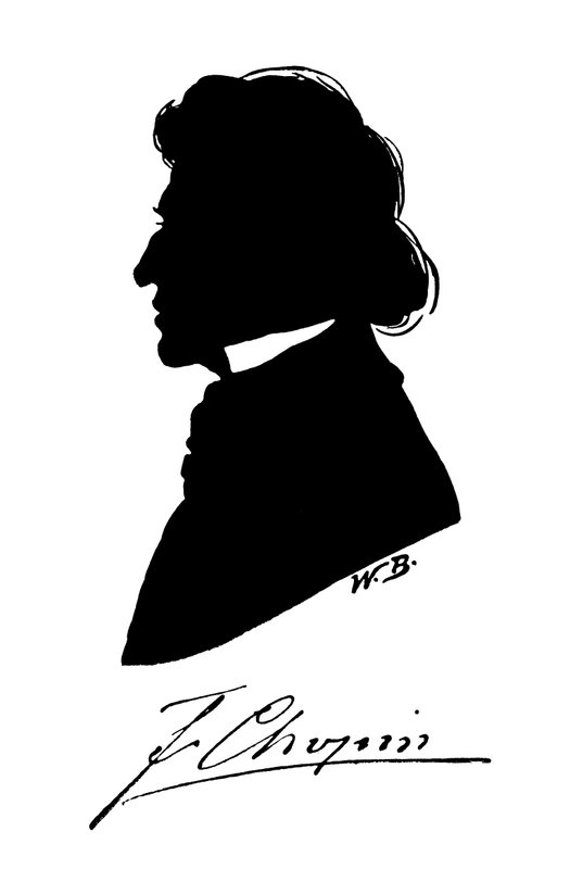 Silhouette von Frederic Chopin von European School