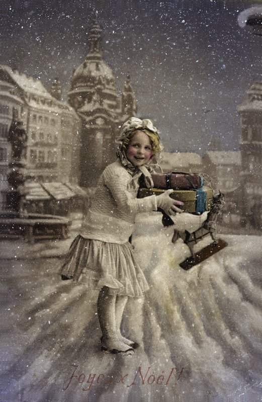 Kleines Mädchen im Schnee von French Photographer