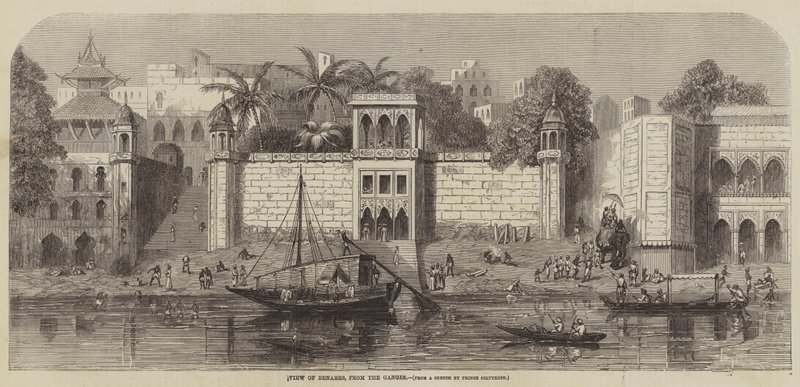 Ansicht von Benares vom Ganges aus von A. Soltykoff