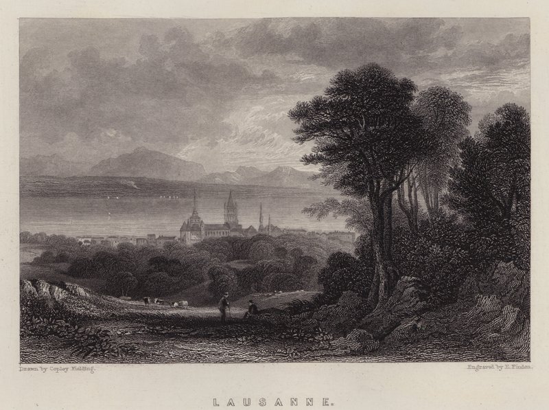 Lausanne (Farblithografie) von A.V. Copley (after) Fielding