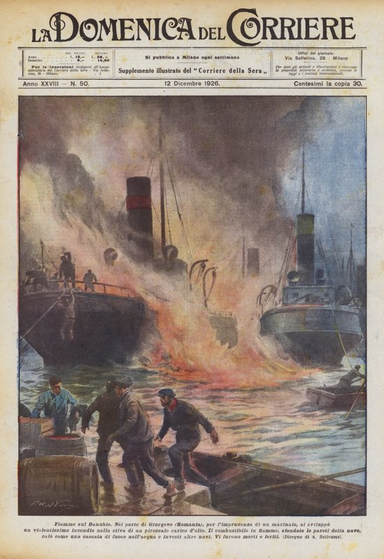 Flammen auf der Donau von Achille Beltrame
