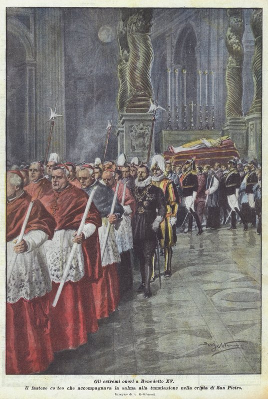 Die letzten Ehren für Benedikt XV. von Achille Beltrame