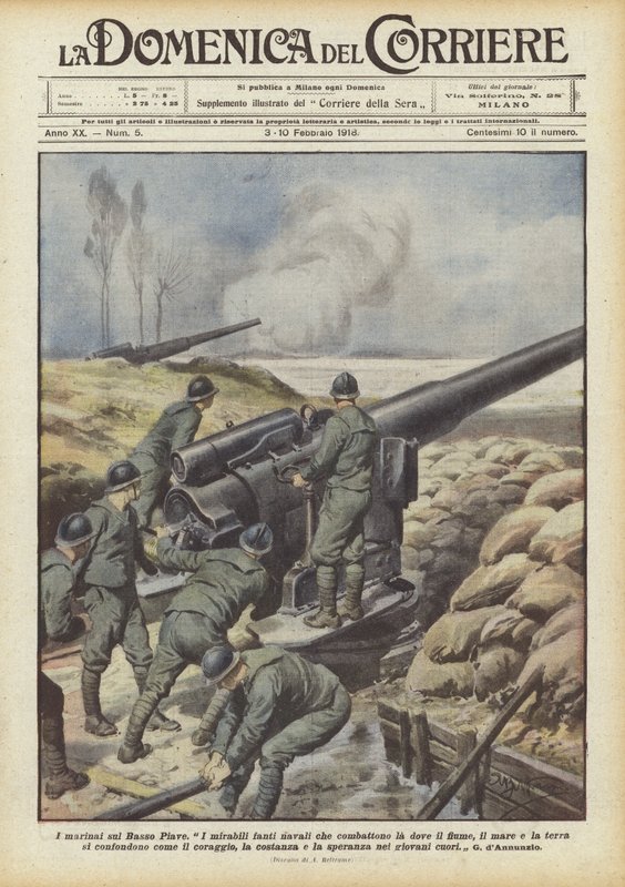 Die Matrosen am unteren Piave von Achille Beltrame
