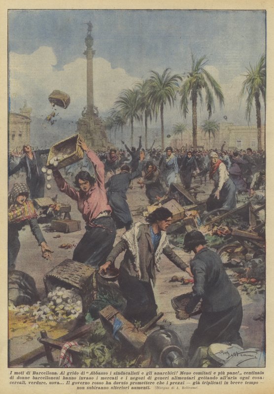 Die Unruhen in Barcelona von Achille Beltrame