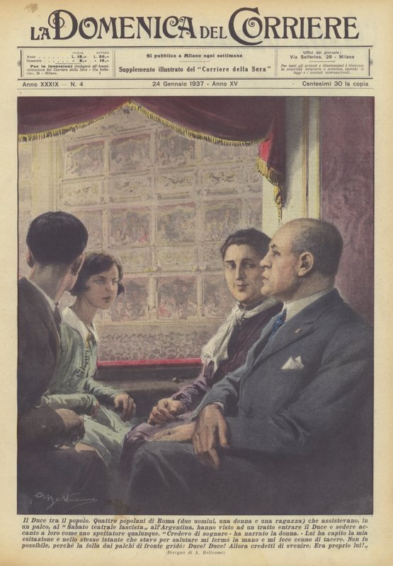 Der Duce unter dem Volk von Achille Beltrame