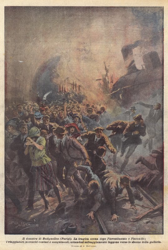 Das Unglück von Batignolles (Paris) von Achille Beltrame