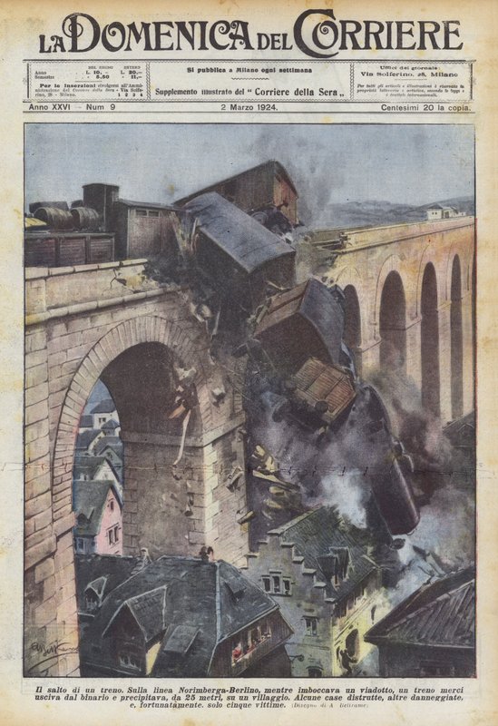 Der Sprung eines Zuges von Achille Beltrame